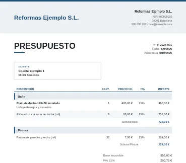 Moderna: Cabecera con fondo suave y filas alternas.